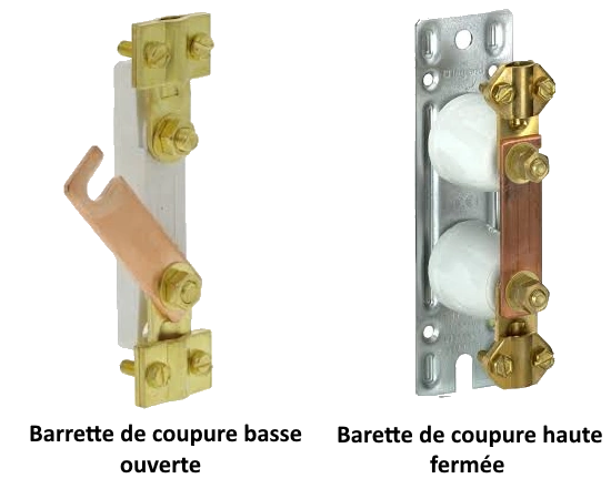 Deux types de barrette de coupure